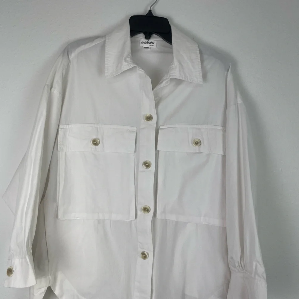 White Button-Up Shirt 100% Cotton - Picture 1 of 6